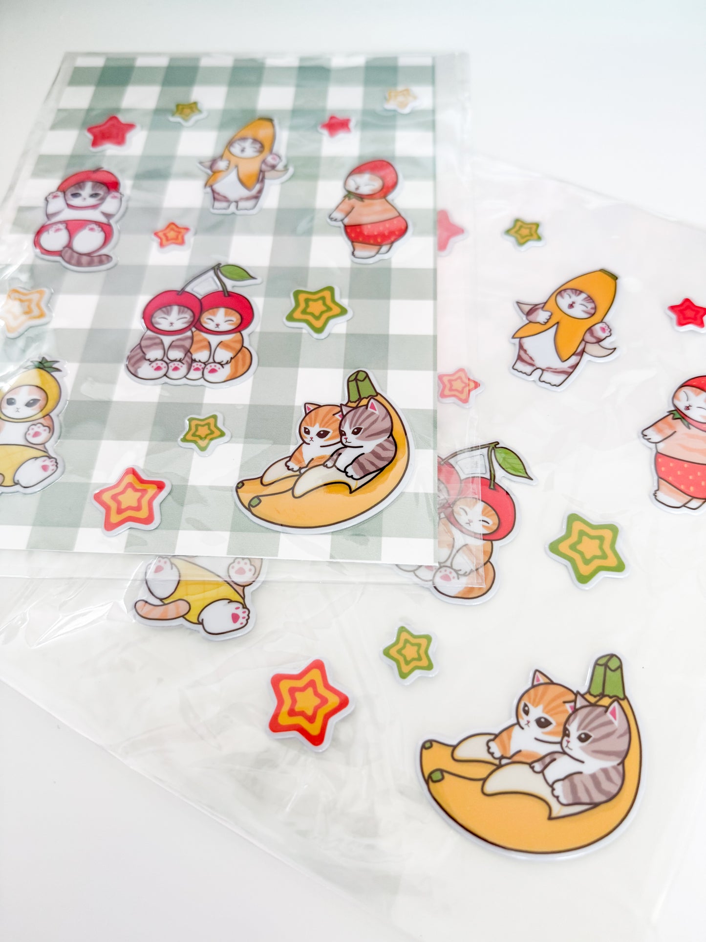Puffy Fruit Kitties Sticker Sheet