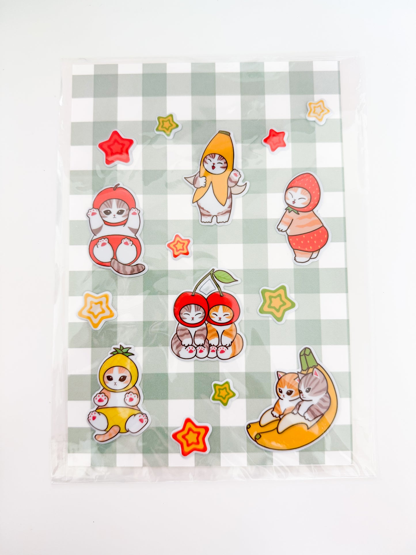 Puffy Fruit Kitties Sticker Sheet