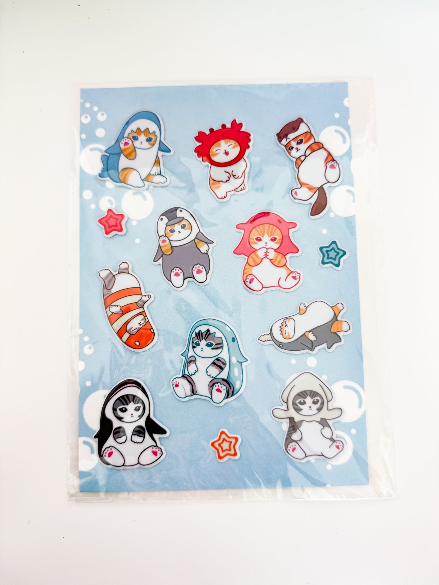 Puffy Sea Kitties Sticker Sheet