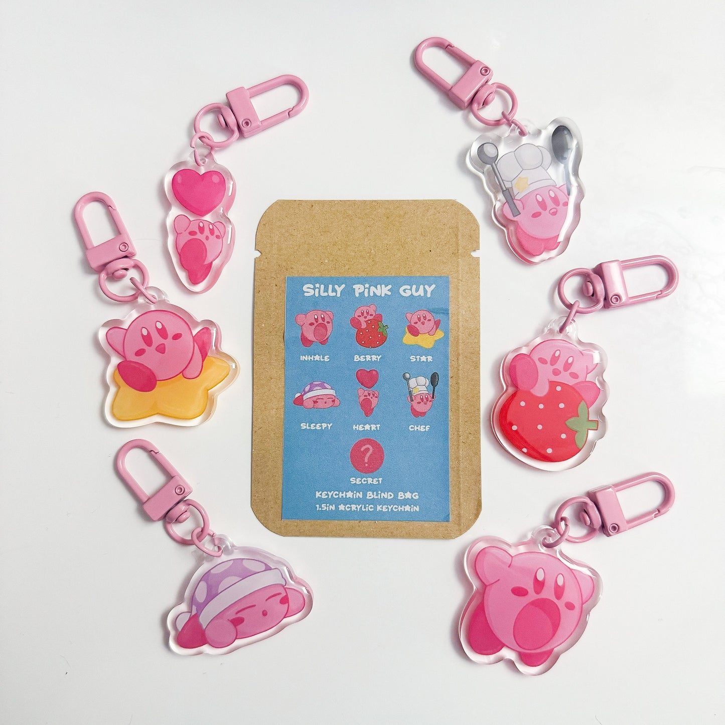 Silly Pink Guy Keychain Blind Bag
