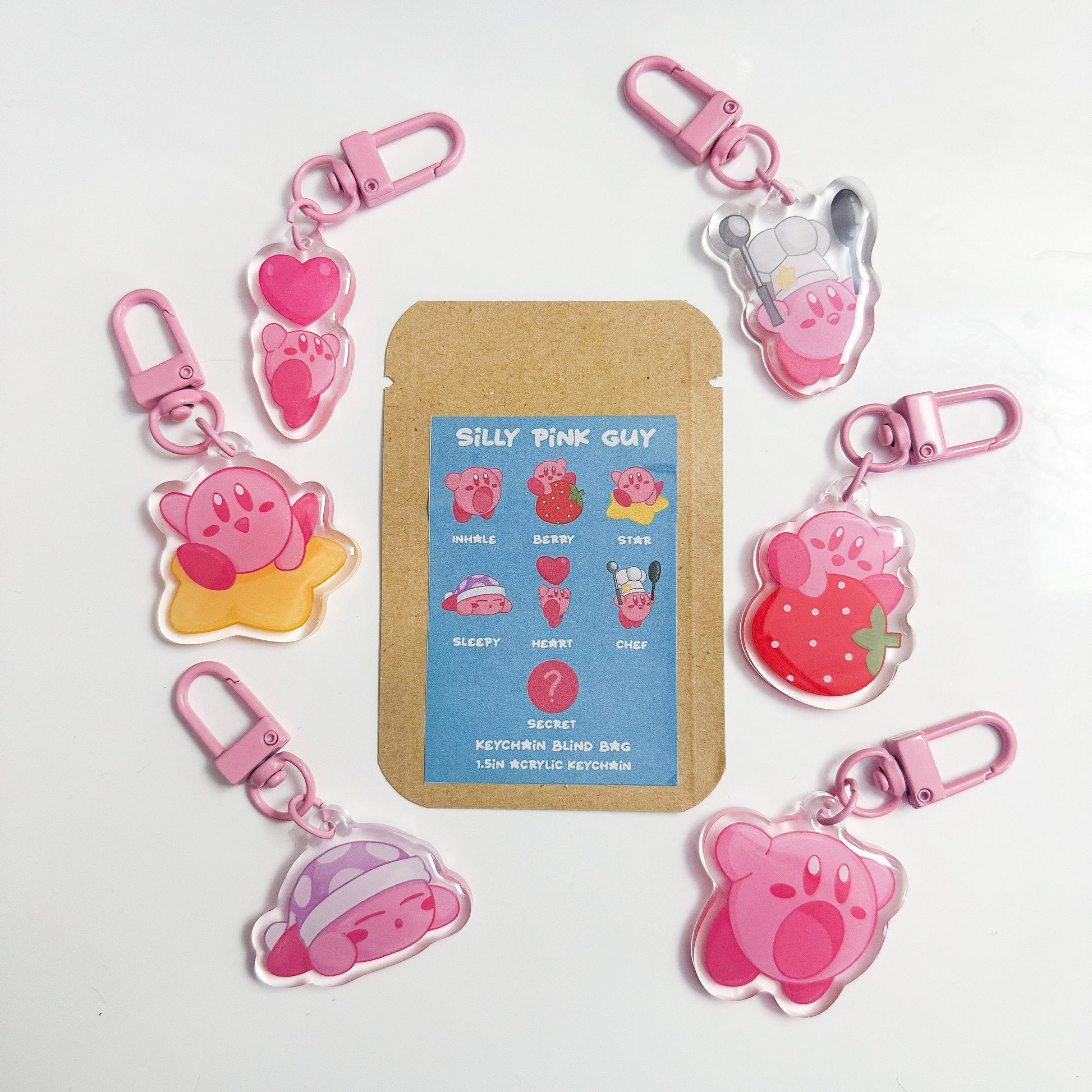 Silly Pink Guy Keychain Blind Bag