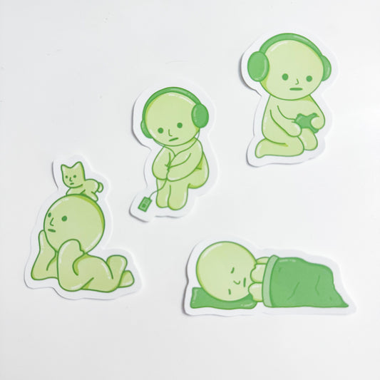 Silly Green Guy Stickers