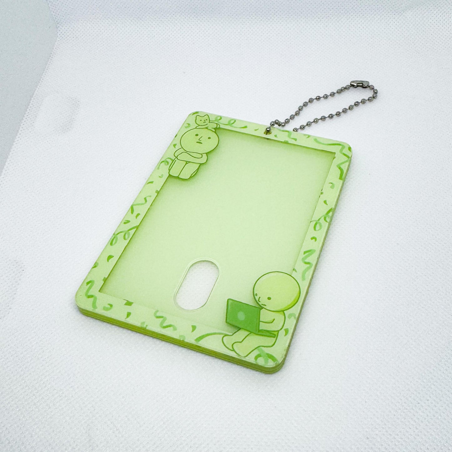 Silly Green Guy Photocard Holder Keychain