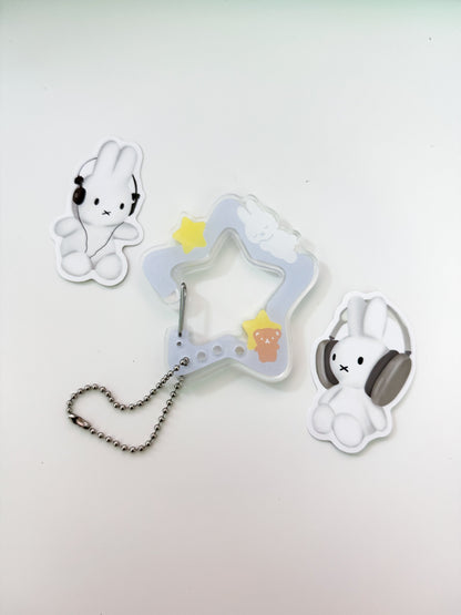 Sleepy Bunny Trinket Carabiner