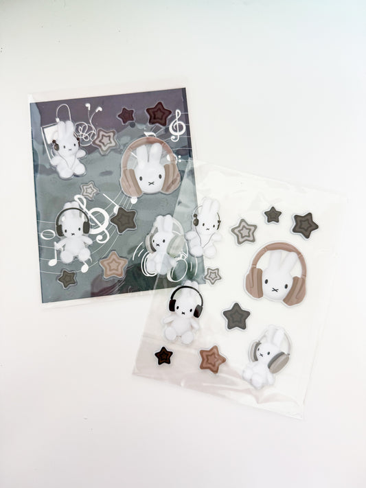 Bunny Puffy Stickers