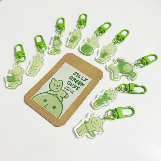 Silly Green Guys Keychain Blind Bag