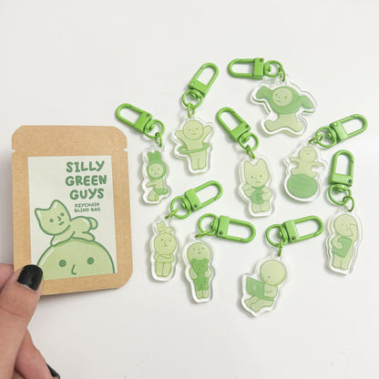 Silly Green Guys Keychain Blind Bag