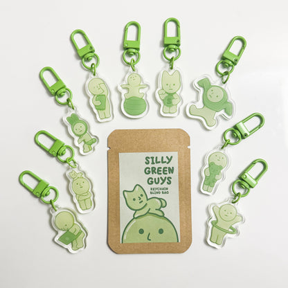 Silly Green Guys Keychain Blind Bag